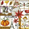 >SALE<Embroidery Cotton Thread 16CT Printed Four Seasons of Autumn Cross Stitch24x23cm