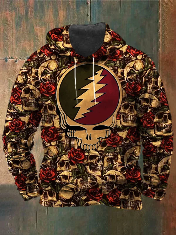 Unisex Skull Print Heavyweight Hoodies