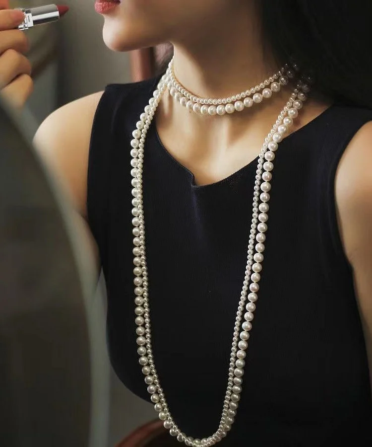  Fashion Versatile Long Pearl Necklace