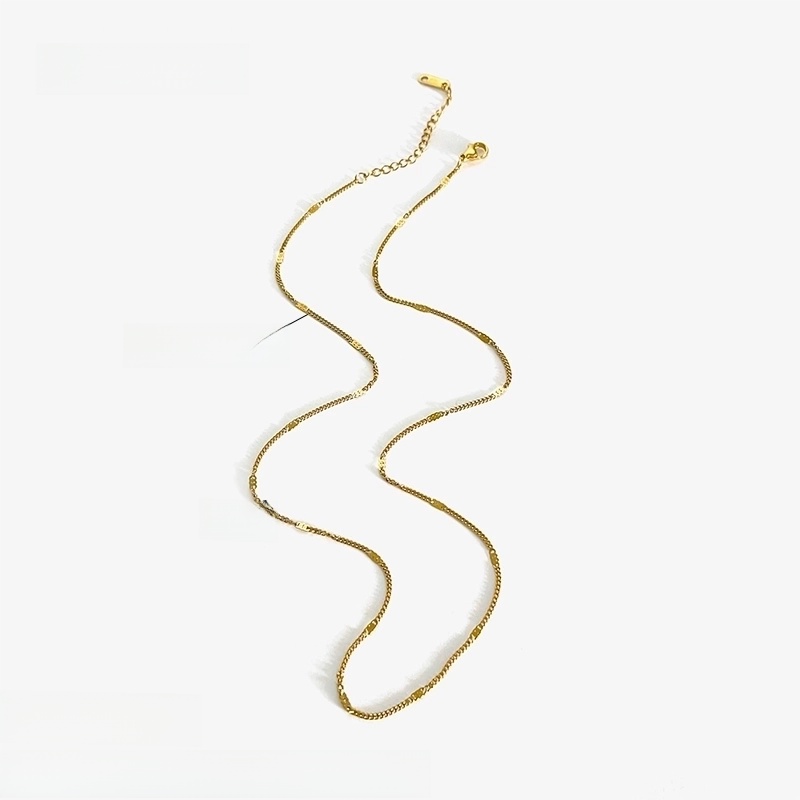 Basic Minimalist Geometric 316L Stainless Steel  18K Gold Plated Irregular Necklace