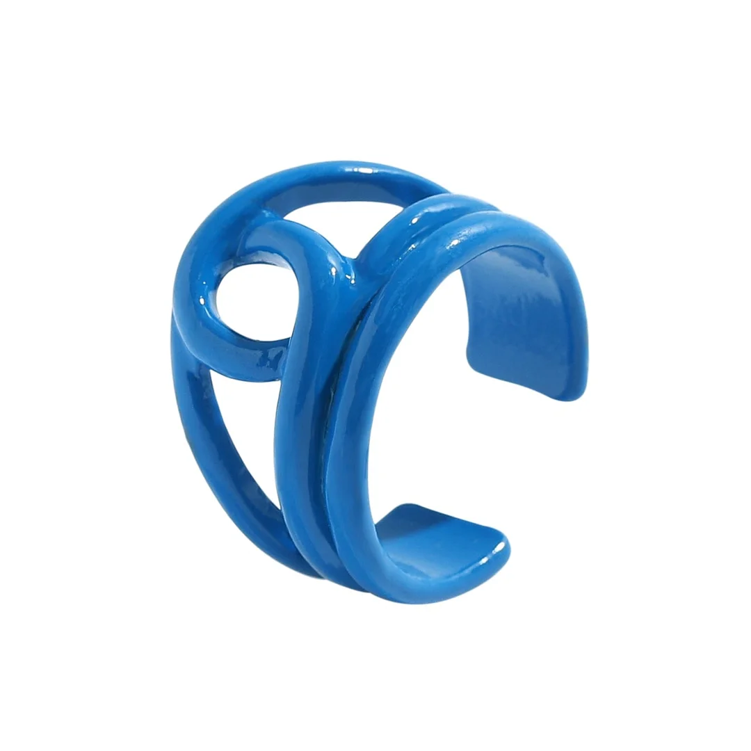 Dvacaman 2021 New INS Trendy Colorful Dripping oil Geometric Rings Candy Color Hand Painted Irregular Open Rings Female Jewelry