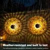 Solar Fence Lights Mandala Theme Waterproof Metal Solar Powered Deck Step Stair Lights for Garden Post Patio Decor Gifts for Women Mom