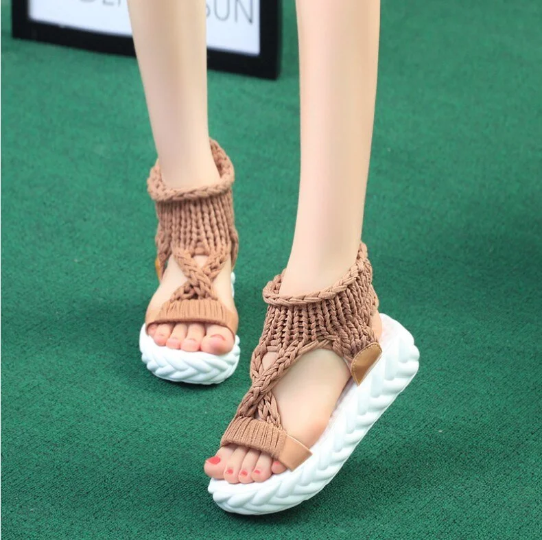 2019 New Shoes Women Sandals Summer Shoes Sandals on The Platform Flip Flops Gladiator Bottom Women Shoes