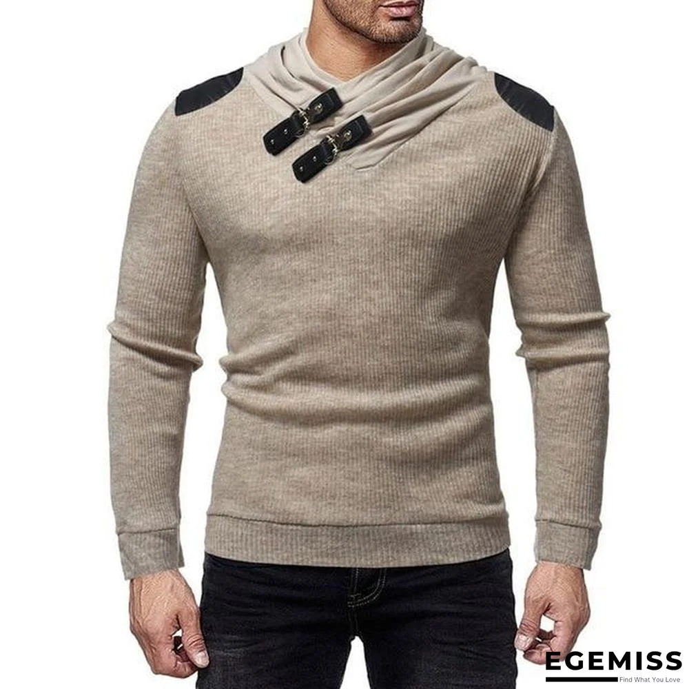 Men's Turtleneck Sweater Pullovers Slim Fit Solid Color Sweaters High Street Knitted Pullover Tops | EGEMISS