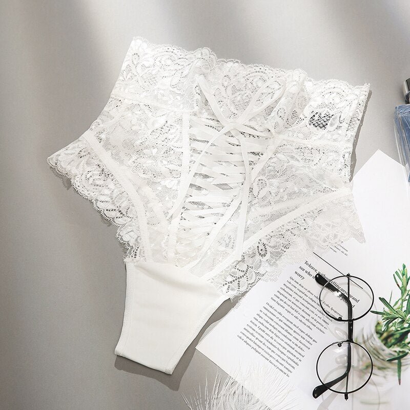 Large size XXXL ladies sexy high-waist lace panties, hollow underwear, lingerie, new series