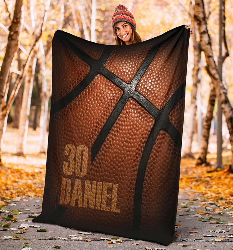 Personalized Basketball Blanket, Basketball Boy Sherpa Fleece Blanket | BKKid703