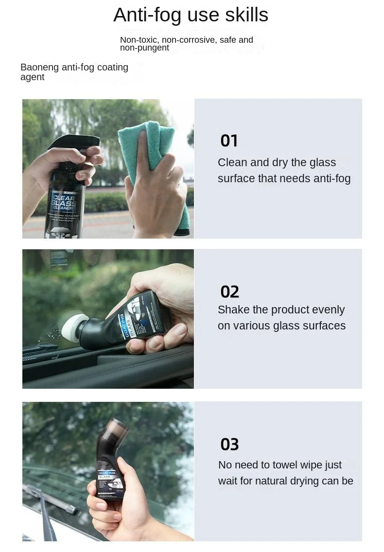 Car windshield defogging crystal plating liquid