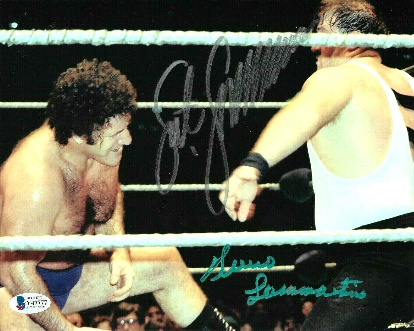 BRUNO SAMMARTINO AND SGT SLAUGHTER HAND SIGNED 8X10 Photo Poster painting WITH BECKETT COA 1