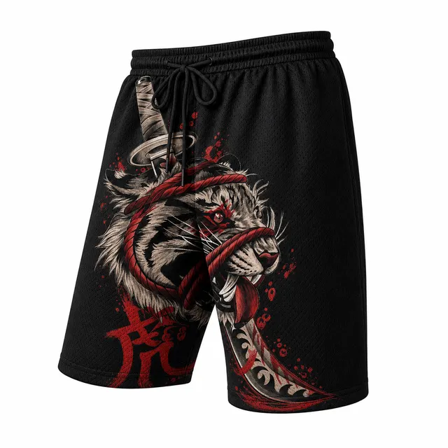 Techwear Japanese Serpent Cloud Athletic Shorts