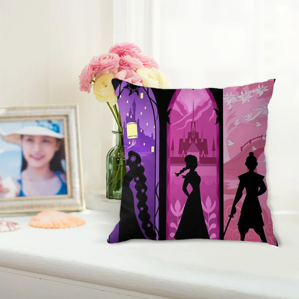 11CT Printed Princess Cross Stitch Pillowcase Embroidery Pillow Cover Decor(4)