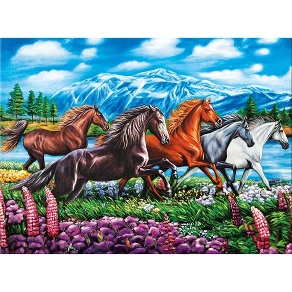 Diamond Painting - Full Round/Square Drill - Running Horse(30*40 - 50*60cm)