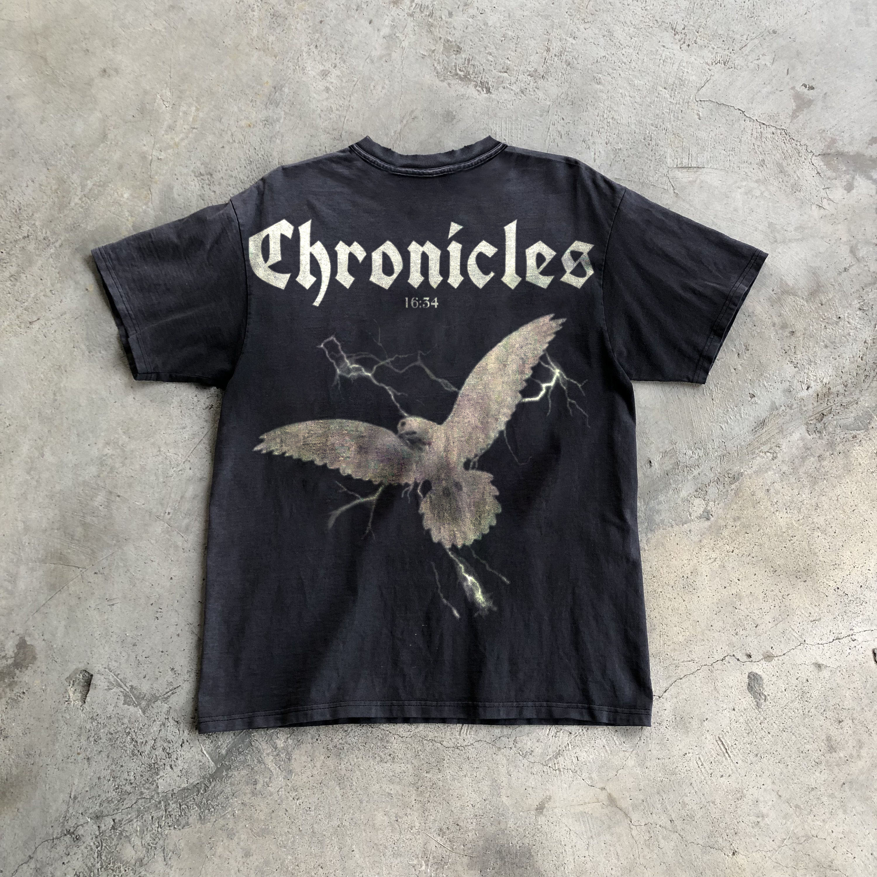 Sopula Vintage 1 Chronicles 16 34 Dove Graphic Washed Short Sleeve T-Shirt - SOPULA