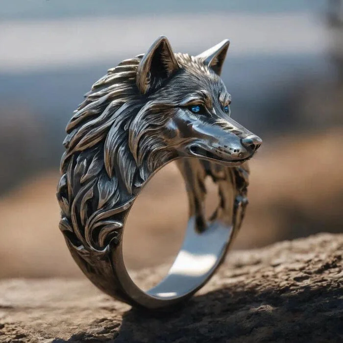 FREE Today: Odin Lone Wolf Head Goth Ring