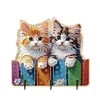 (US Only)Cat Theme DIY Diamond Painting Art Hooks Home Decor Craft Kit for Wall Decor