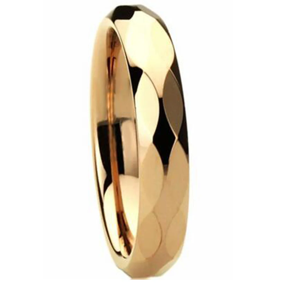 3MM 4MM 6MM Women Gold Plating Tungsten Multi Faceted Wedding Bands