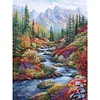 Mountain Stream-9CT Stamped Cross Stitch Bead Embroidery 51*69cm