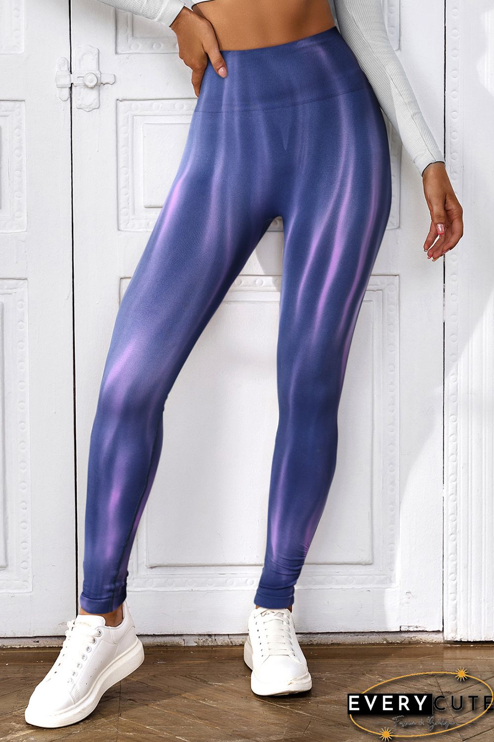 Purple Tie Dye Scrunched Active Pants