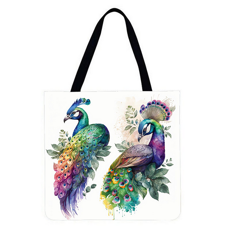 Peacock - Linen Tote Bag