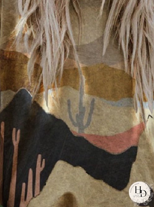 Casual Mountain Print Short Sleeve Loose Top T-shirt