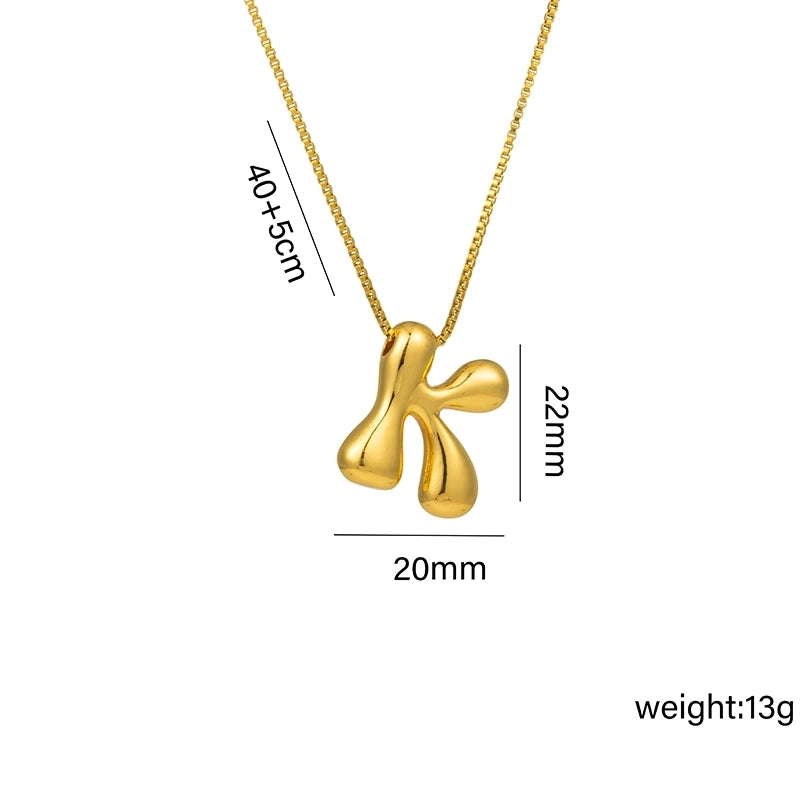 Hip-Hop Minimalist Letter Titanium Steel 18K Gold Plated Plating Pendant Necklace