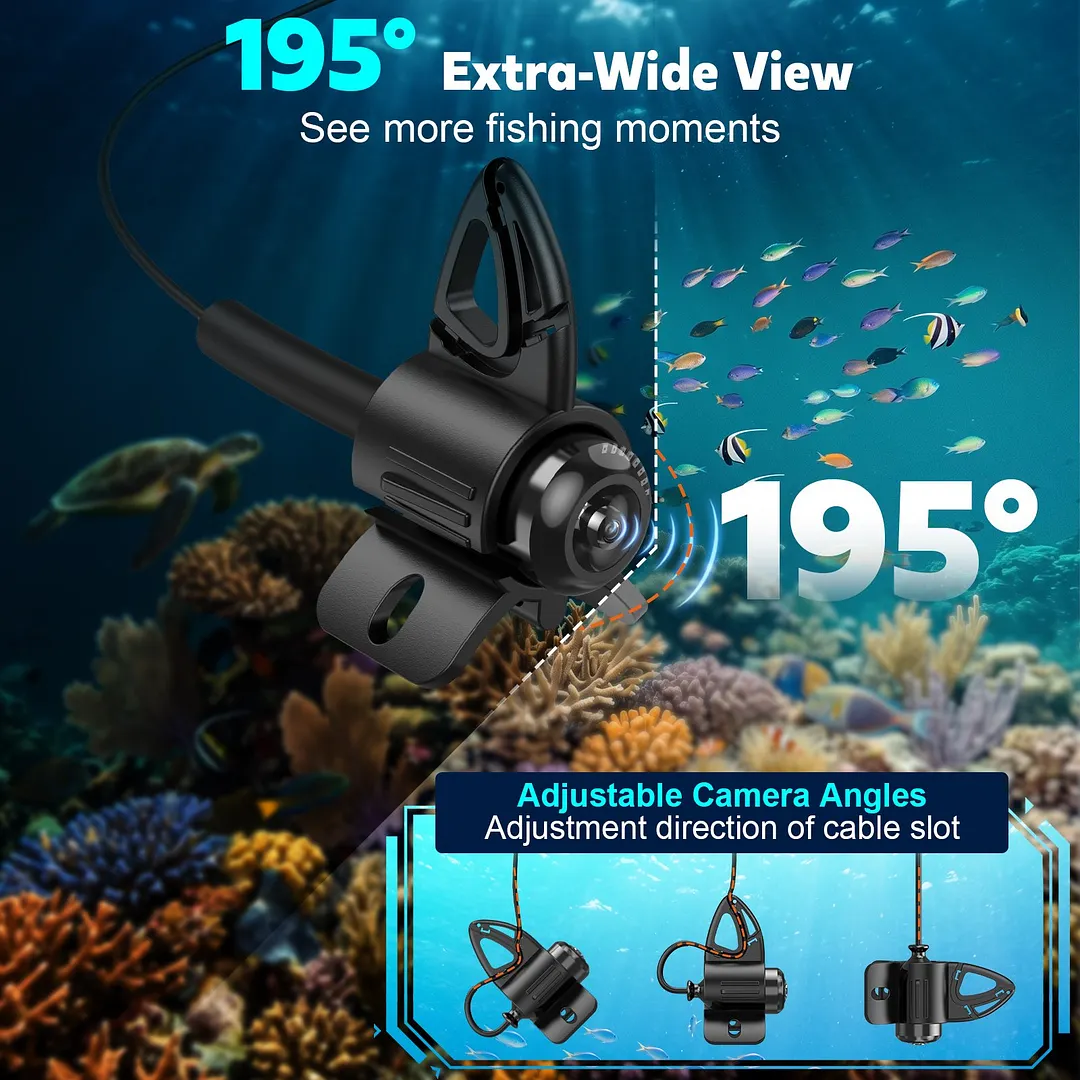 BEBANG Underwater Fishing Camera, 5" Ips, 8000mAh Ice Fishing Camera, 220&deg;Wide Angle, Portable Fish Finder 65.6ft Cable for Ice Lake Boat Kayak Fishing