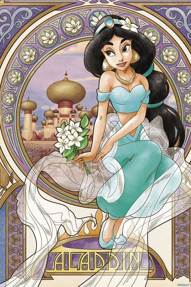 Disney Princess Jasmine Bell Alice Mermaid Tinkerbell Rapunzel 40*50CM(Canvas) Full Round Drill Diamond Painting gbfke