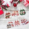 6 Pairs Double Sided Christmas Snowman Diamond Painting Earrings Jewelry
