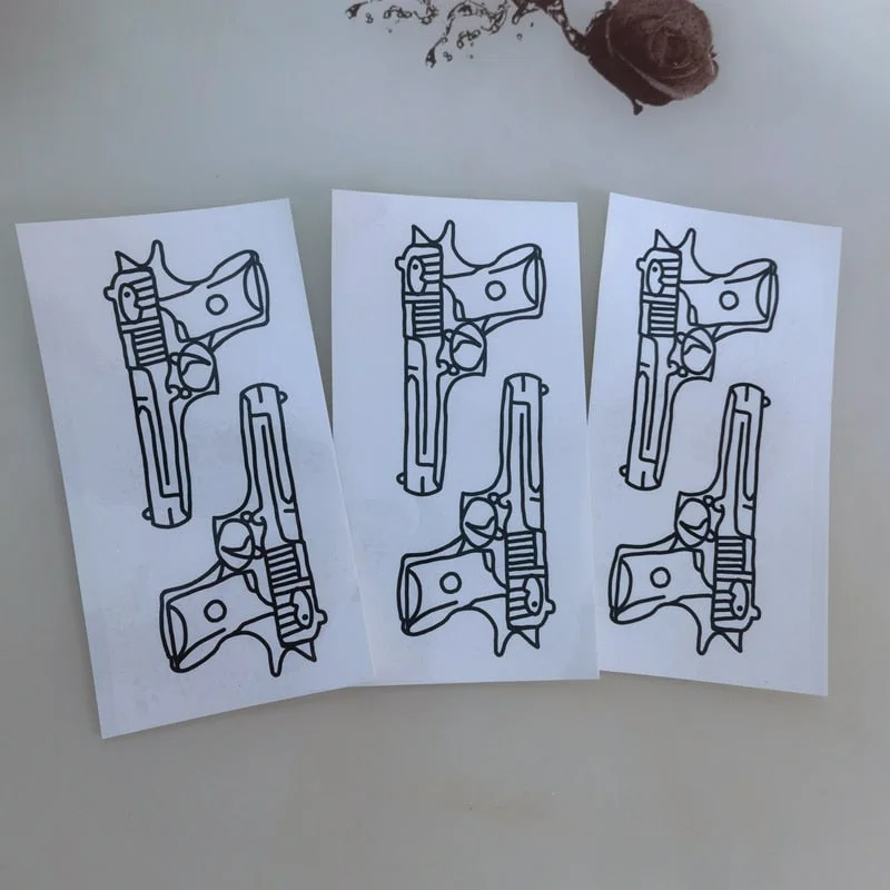 2021 Dark Style Gun Sexy Chest Temporary Tattoo Stickers Star Cross Full Body Waterproof Art Deco Men and Women Tattoo Stickers