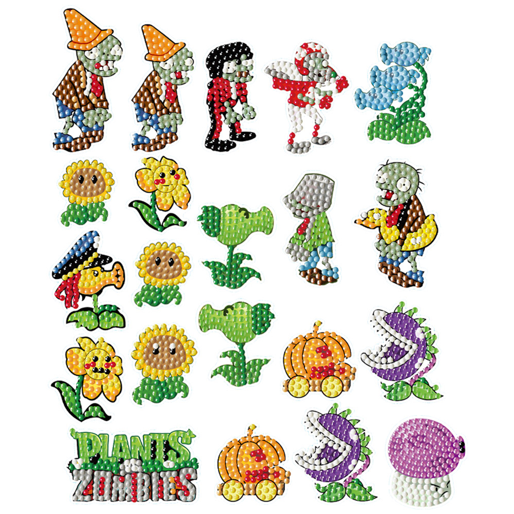 

2PCS Plants Vs. Zombies - 5D DIY Craft Sticker, 501 Original