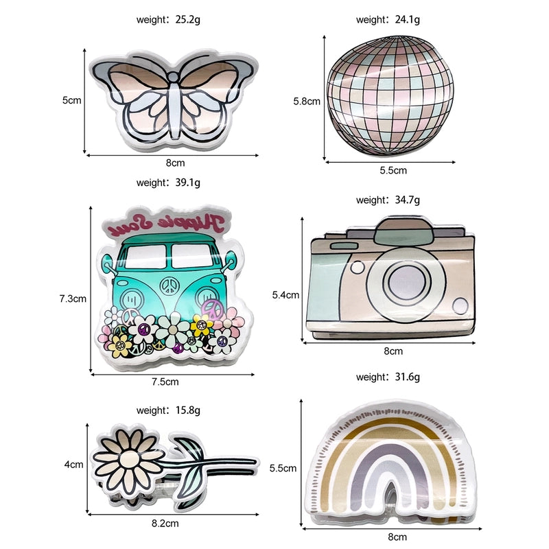 Minimalist Artistic Women’s Rainbow Car Flower Arylic Hair Claws