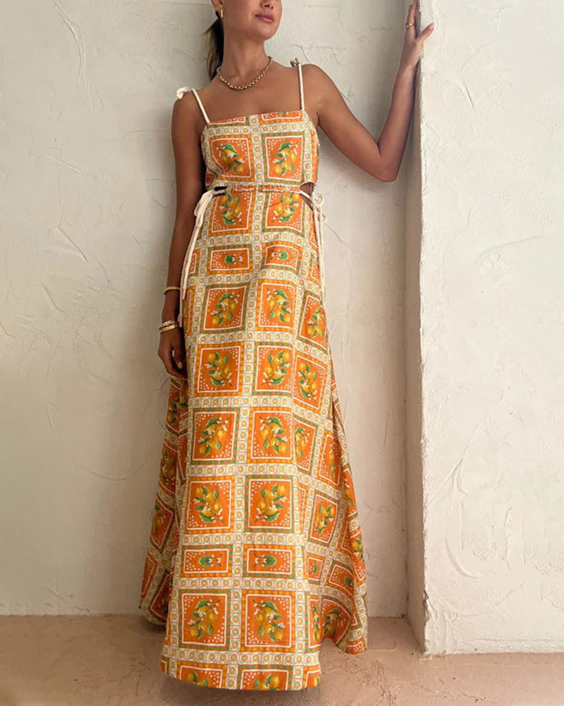 Rotimia Summer Drawstring Casual Dress
