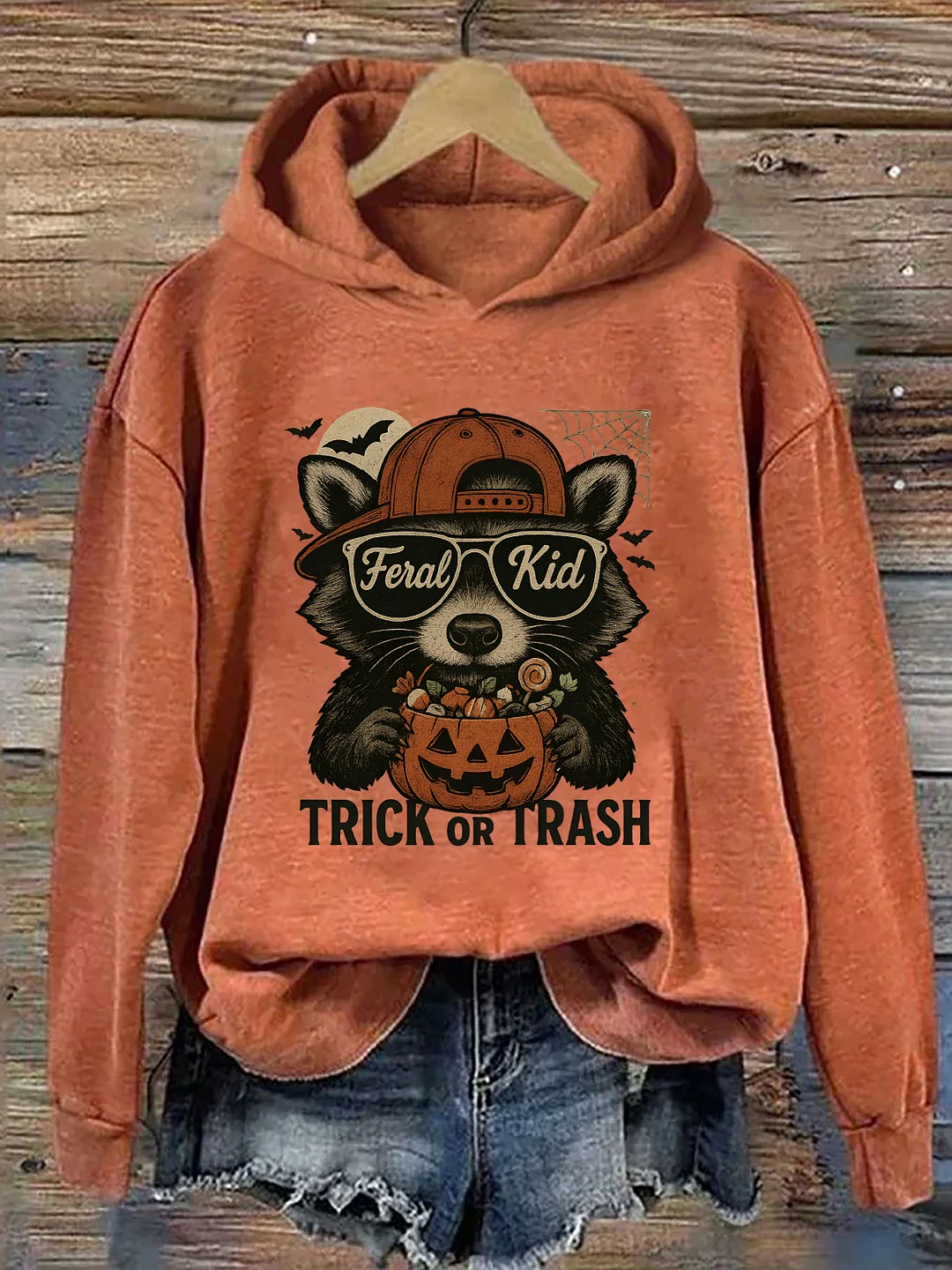 Feral Raccoon Kid Halloween Hoodie