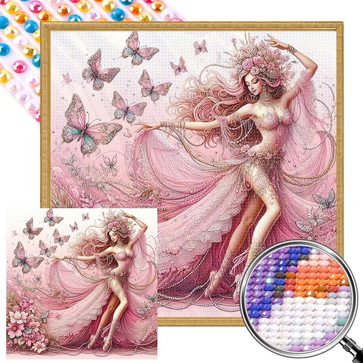 Dancing Woman 40*40CM (Canvas) Full AB Round Drill Diamond Painting gbfke