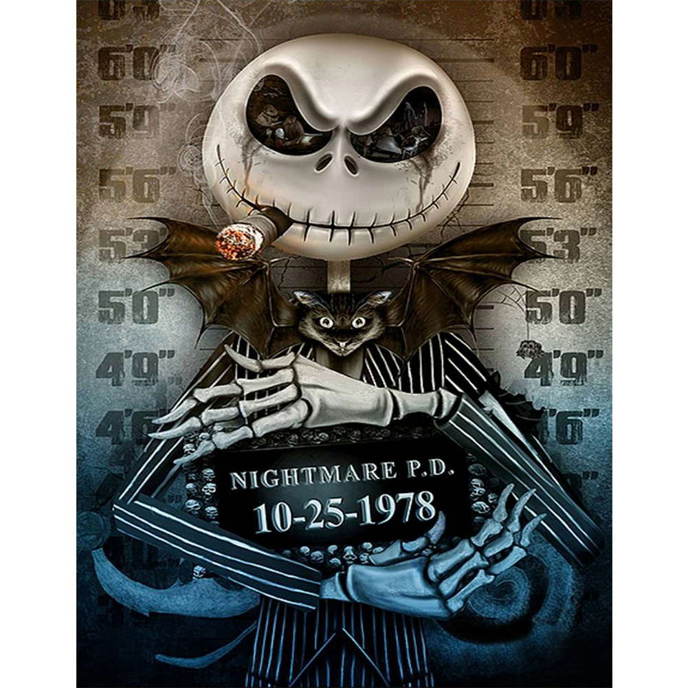 

Bald Skull And Bat-Round Drill Diamond Painting-40*50CM, 501 Original