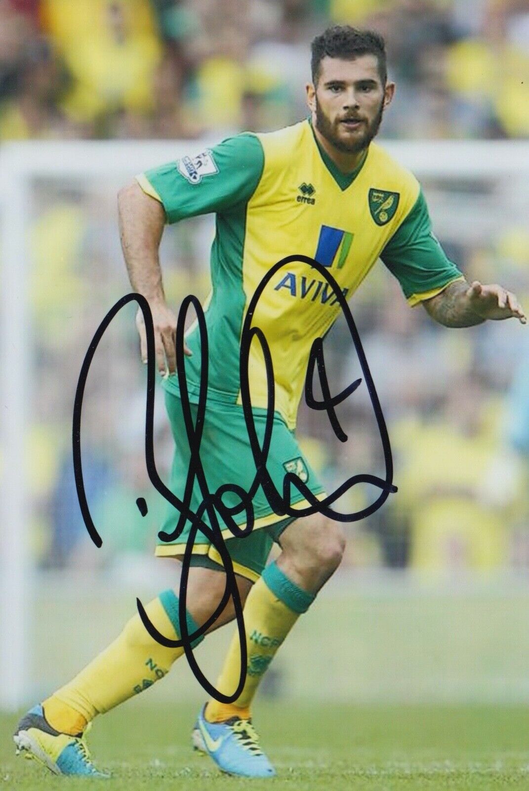 BRADLEY JOHNSON HAND SIGNED 6X4 Photo Poster painting - FOOTBALL AUTOGRAPH - NORWICH CITY 1.