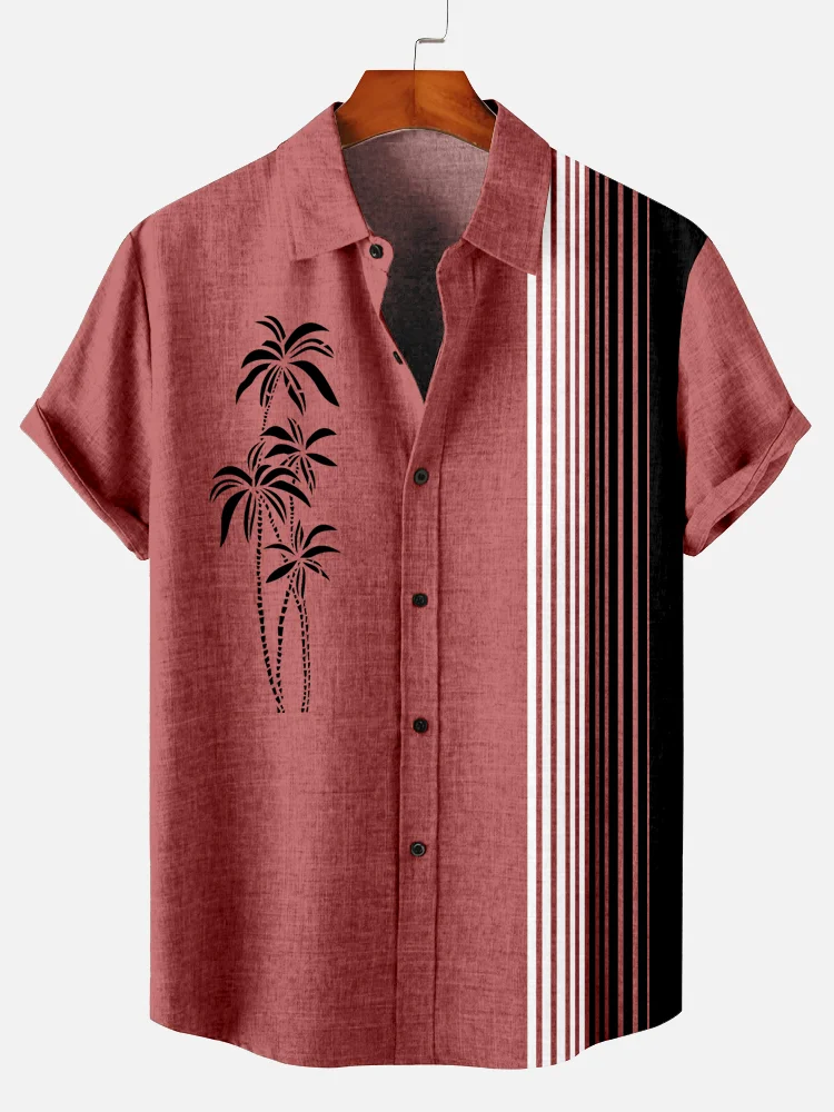 Suitmens Men's Vintage Hawaiian Short Sleeve Shirt 016
