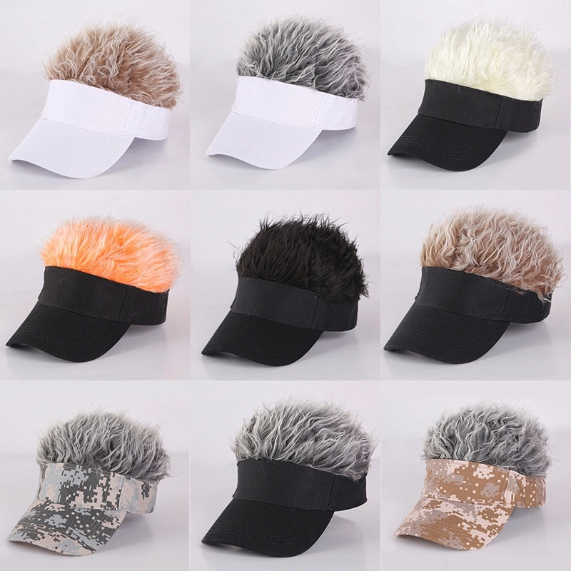 Wig Baseball Cap New Men's And Women's Funny Hat Creative Personality Wig Cap Casual One Cap