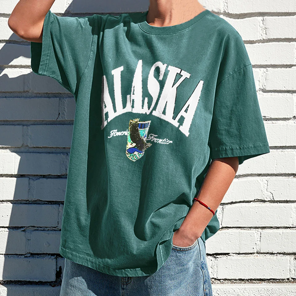 Unisex Oversized Vintage Alaska Eagle T-Shirt、、URBENIE