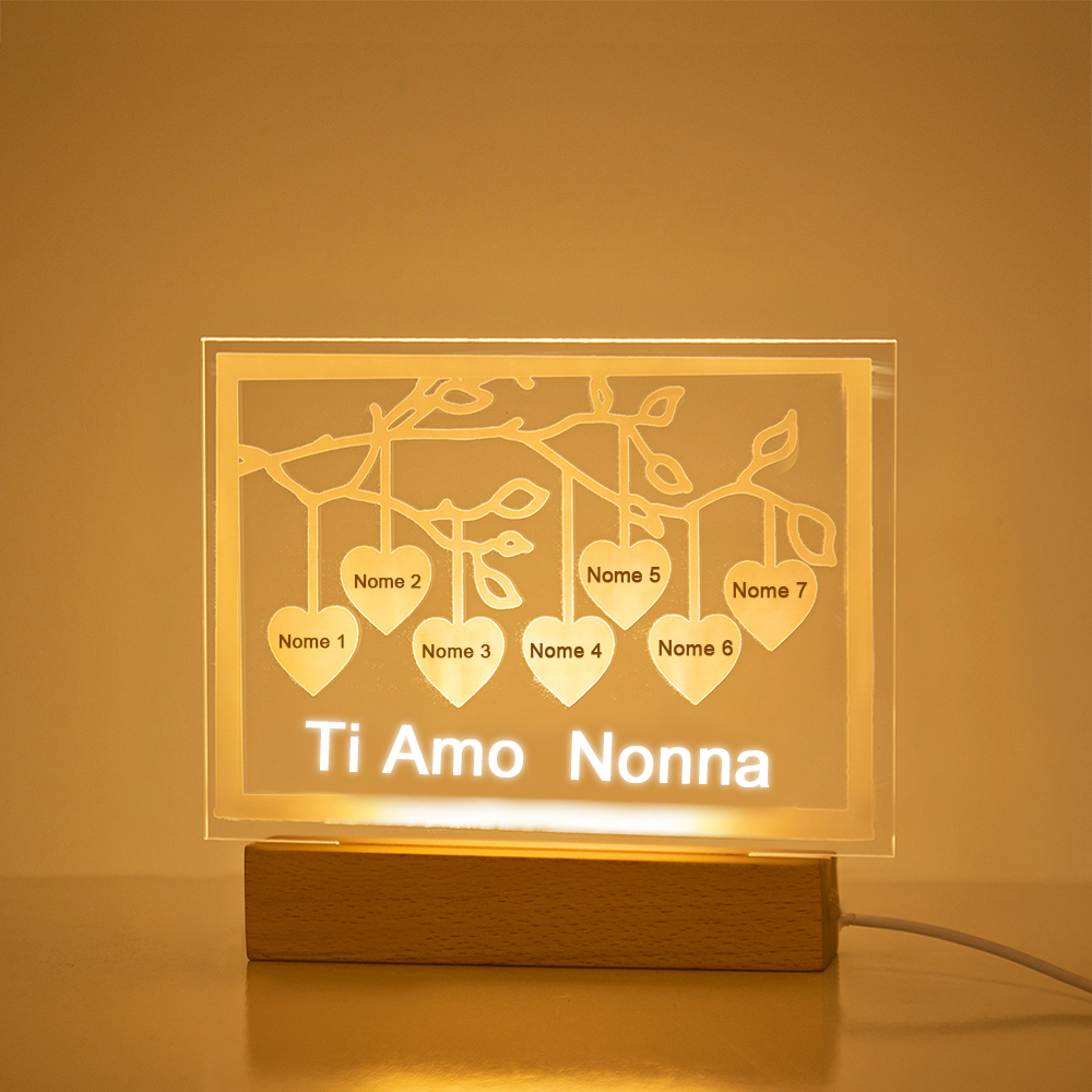 Bomboniera Originale Con Albero Della Vita Lampada Led Colore A Scelta 8x8x10 Cm
