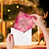 12pcs Pink Christmas DIY Diamond Painting Greeting Cards with Envelopes