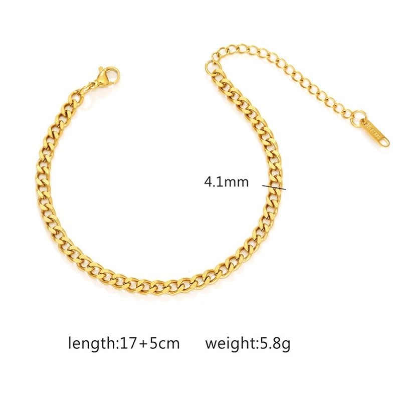 Basic Minimalist Geometric 304 Stainless Steel Bracelets In Bulk