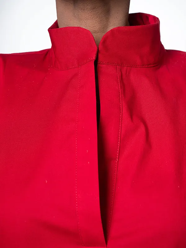 Long Sleeve Collar & Cuffs Loose Snap Shirt Dress