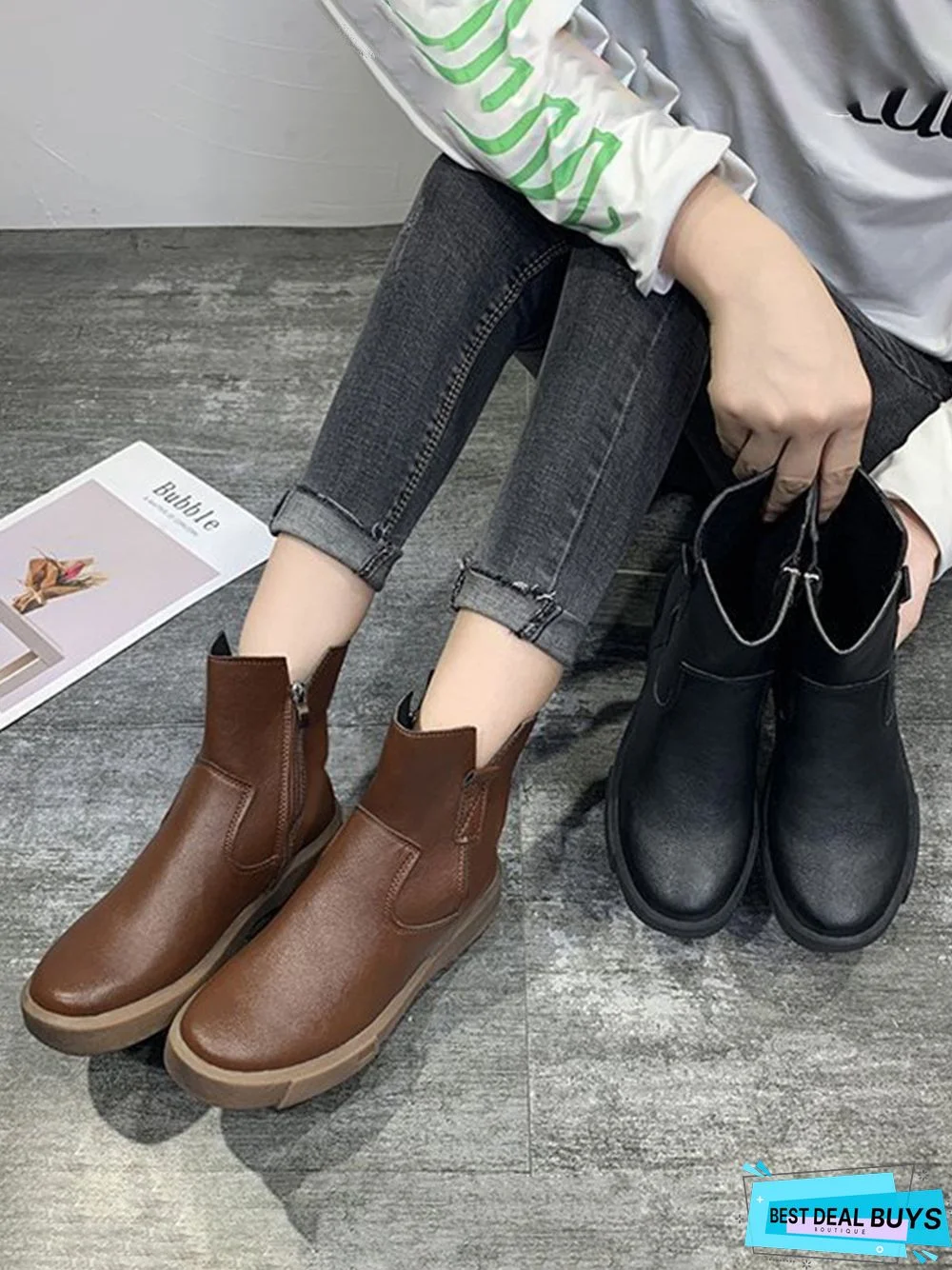 Vintage Leather Ankle Boots