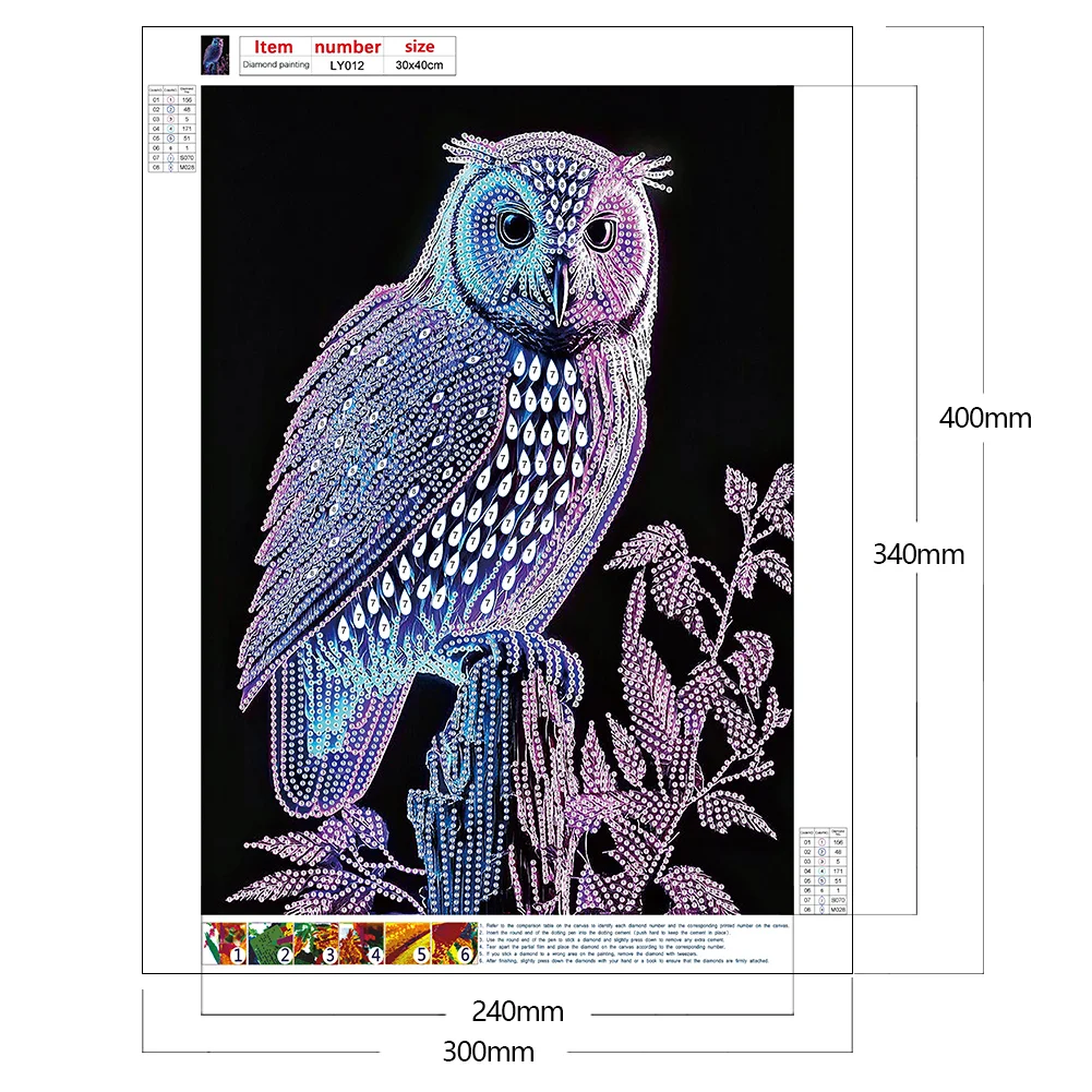 Diamond Painting - Partial Special Shaped Drill - Owl(Canvas|30*40cm)