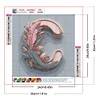 Lettre Plume C-Compl&egrave;te Rond Diamant Peinture-30X30CM