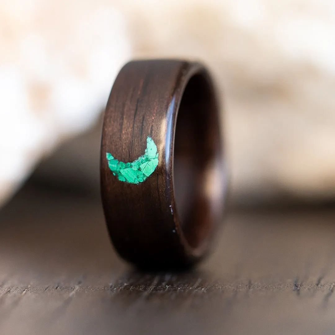 Crescent Moon in Malachite