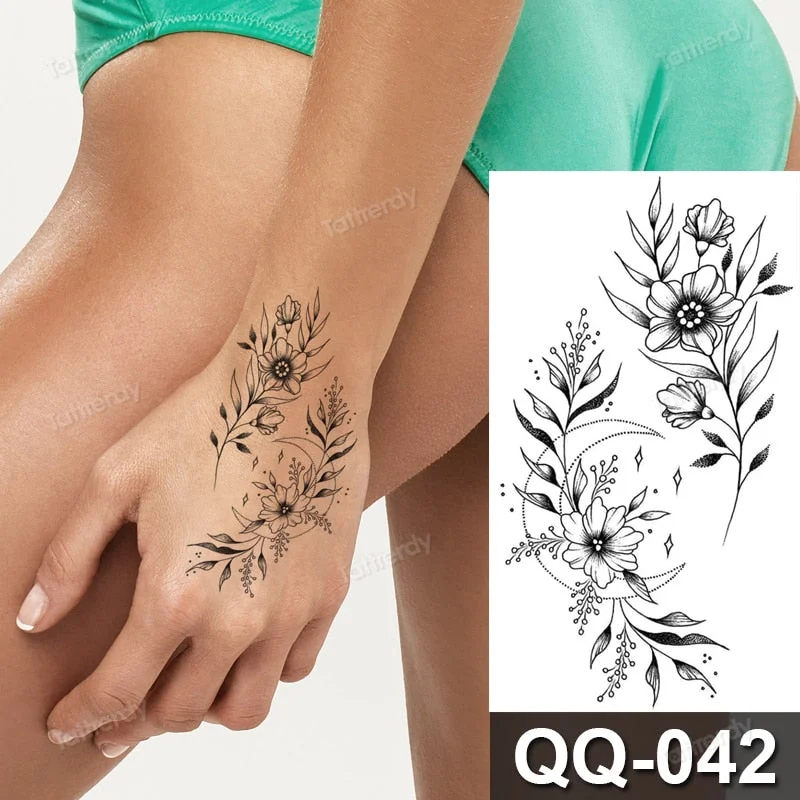 Waterproof Temporary Tattoo Sticker Tiger Lion King Compass Pattern Fake Tatto Flash Tatoo Small Body Art for Kids Women Men