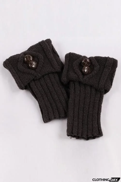 Tortoise Shell Button Boot Cuffs