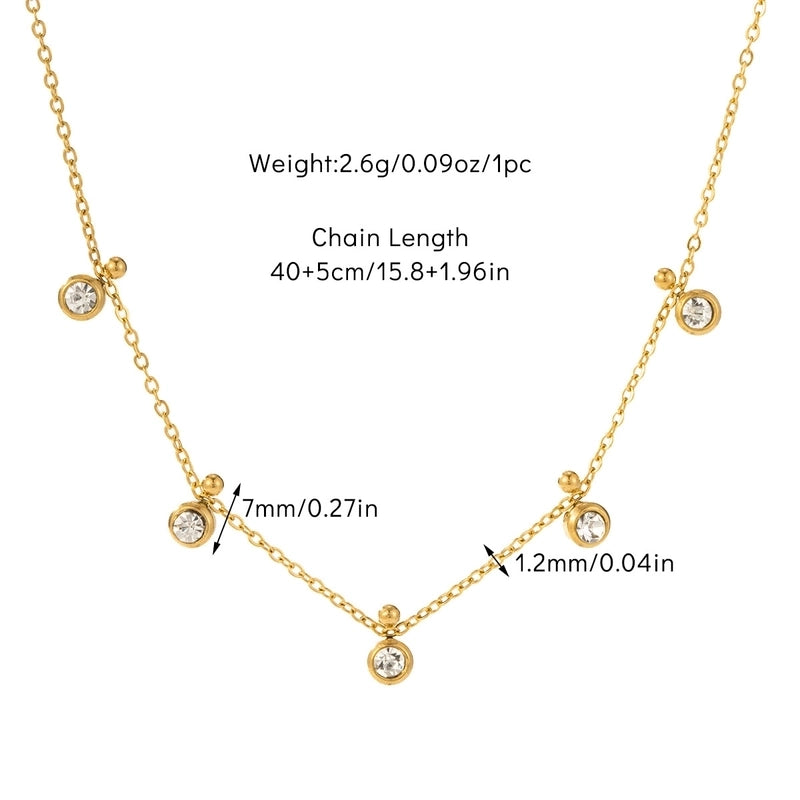 Basic Modern Style Classic Style Heart Shape Flower Fish Tail Titanium Steel Zircon Plating Inlay Pendant Necklace