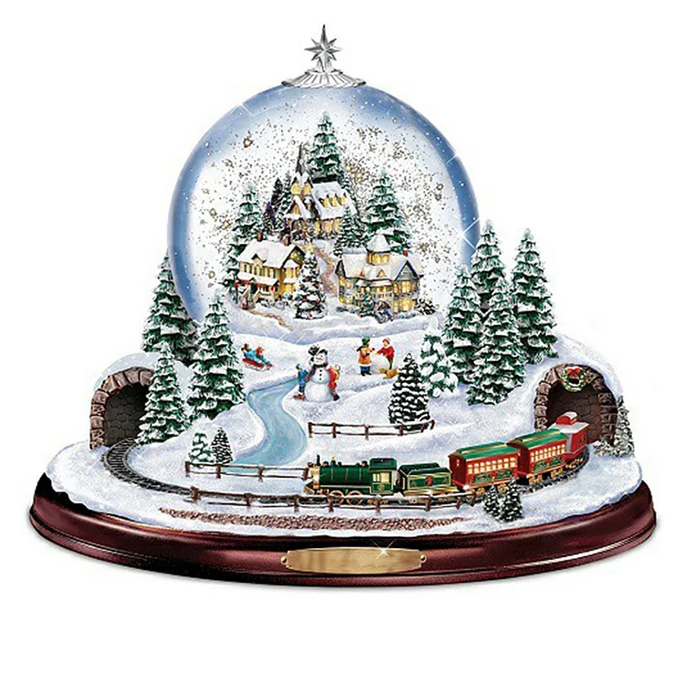 Christmas Snow Scene In A Crystal Ball - Printed Cross stitch 11CT 40*40CM